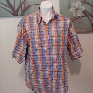 ENRO‎ multicolor plaid collared button down shirt